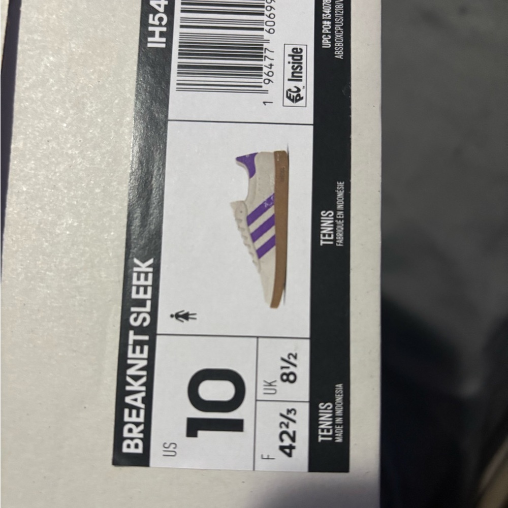 Adidas women Breaknet Sleek Tennis Shoes - Purple and White